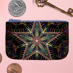 Star Mandala Pattern Design Doodle Large Coin Purse by Pakrebo