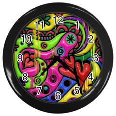 Seamless Texture Pattern Tile Wall Clock (Black)