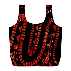 Background Abstract Red Black Full Print Recycle Bag (l) by Pakrebo