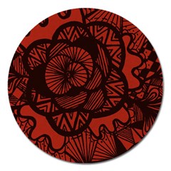 Background Abstract Red Black Magnet 5  (round) by Pakrebo