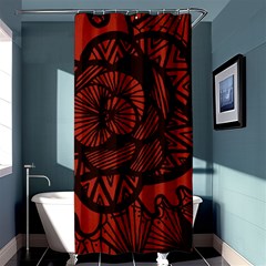 Background Abstract Red Black Shower Curtain 36  X 72  (stall)  by Pakrebo