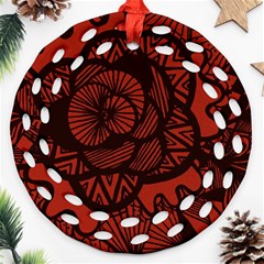 Background Abstract Red Black Round Filigree Ornament (two Sides)