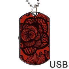 Background Abstract Red Black Dog Tag Usb Flash (one Side) by Pakrebo