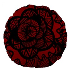 Background Abstract Red Black Large 18  Premium Round Cushions by Pakrebo