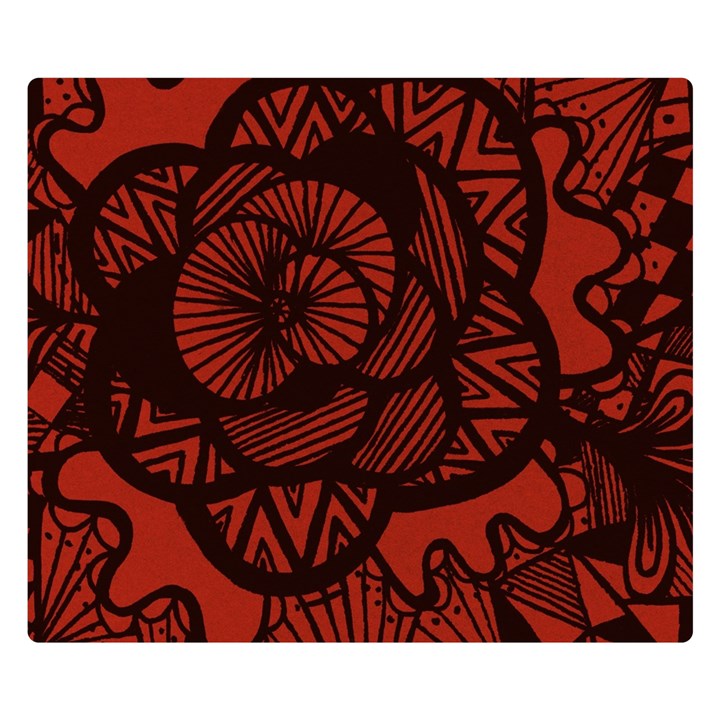 Background Abstract Red Black Double Sided Flano Blanket (Small) 