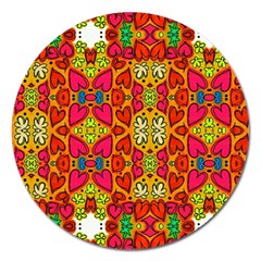 Abstract Background Pattern Doodle Magnet 5  (round) by Pakrebo