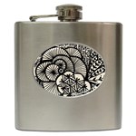 Background Abstract Beige Black Hip Flask (6 oz) Front