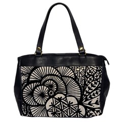 Background Abstract Beige Black Oversize Office Handbag by Pakrebo