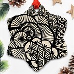 Background Abstract Beige Black Snowflake Ornament (Two Sides) Front