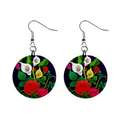 Flowers Charter Flowery Bouquet Mini Button Earrings by Pakrebo