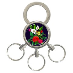 Flowers Charter Flowery Bouquet 3-ring Key Chain by Pakrebo