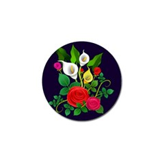 Flowers Charter Flowery Bouquet Golf Ball Marker (4 Pack) by Pakrebo