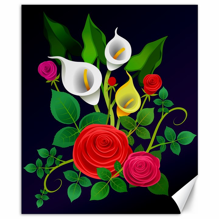 Flowers Charter Flowery Bouquet Canvas 8  x 10 