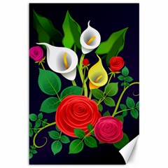 Flowers Charter Flowery Bouquet Canvas 12  X 18  by Pakrebo