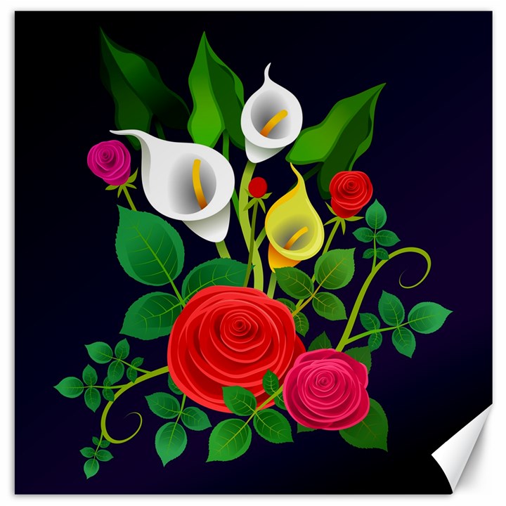 Flowers Charter Flowery Bouquet Canvas 20  x 20 