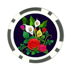 Flowers Charter Flowery Bouquet Poker Chip Card Guard by Pakrebo