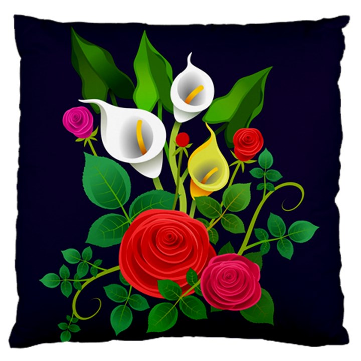 Flowers Charter Flowery Bouquet Standard Flano Cushion Case (Two Sides)