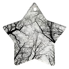 Forest Trees Silhouette Tree Ornament (star) by Pakrebo