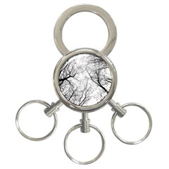 Forest Trees Silhouette Tree 3-ring Key Chain by Pakrebo