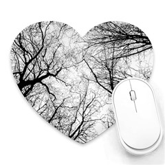 Forest Trees Silhouette Tree Heart Mousepads by Pakrebo