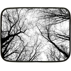 Forest Trees Silhouette Tree Double Sided Fleece Blanket (mini)  by Pakrebo