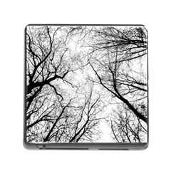 Forest Trees Silhouette Tree Memory Card Reader (square 5 Slot) by Pakrebo