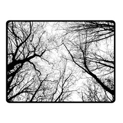 Forest Trees Silhouette Tree Fleece Blanket (small) by Pakrebo