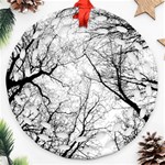 Forest Trees Silhouette Tree Ornament (Round Filigree) Front