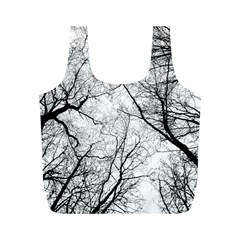 Forest Trees Silhouette Tree Full Print Recycle Bag (m) by Pakrebo