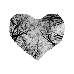 Forest Trees Silhouette Tree Standard 16  Premium Flano Heart Shape Cushions by Pakrebo