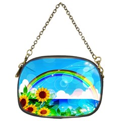 Sunflower And Rainbow Ocean Bokeh Chain Purse (one Side) by Pakrebo