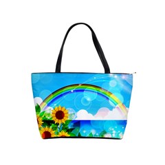 Sunflower And Rainbow Ocean Bokeh Classic Shoulder Handbag by Pakrebo