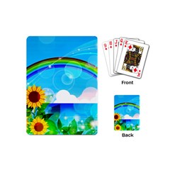 Sunflower And Rainbow Ocean Bokeh Playing Cards (mini) by Pakrebo