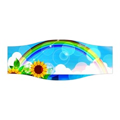 Sunflower And Rainbow Ocean Bokeh Stretchable Headband by Pakrebo