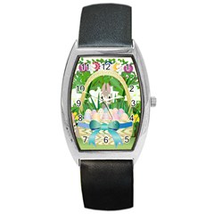 Graphic Easter Easter Basket Spring Barrel Style Metal Watch by Pakrebo