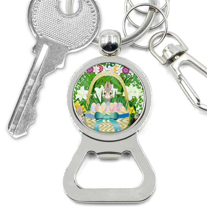 Graphic Easter Easter Basket Spring Bottle Opener Key Chain