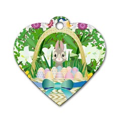 Graphic Easter Easter Basket Spring Dog Tag Heart (one Side) by Pakrebo