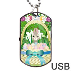 Graphic Easter Easter Basket Spring Dog Tag Usb Flash (two Sides) by Pakrebo