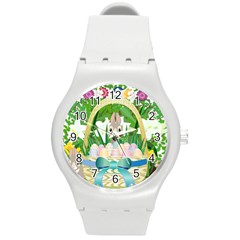 Graphic Easter Easter Basket Spring Round Plastic Sport Watch (m) by Pakrebo