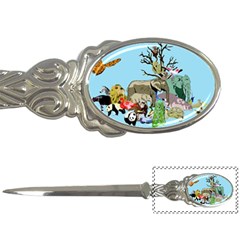 Zoo Animals Peacock Lion Hippo Letter Opener by Pakrebo