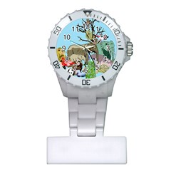 Zoo Animals Peacock Lion Hippo Plastic Nurses Watch by Pakrebo