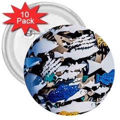 Art Fish Salmon Sydney Metal 3  Buttons (10 Pack)  by Pakrebo