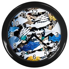 Art Fish Salmon Sydney Metal Wall Clock (black) by Pakrebo