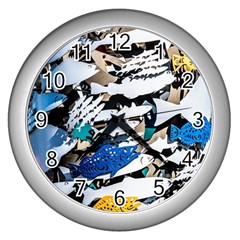 Art Fish Salmon Sydney Metal Wall Clock (silver) by Pakrebo