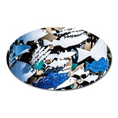 Art Fish Salmon Sydney Metal Oval Magnet by Pakrebo