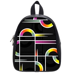 Background Abstract Semi Circles School Bag (Small)