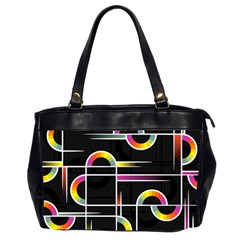 Background Abstract Semi Circles Oversize Office Handbag (2 Sides)