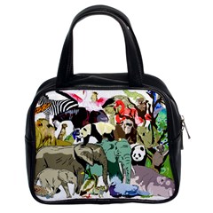 Zoo Animals Peacock Lion Hippo Classic Handbag (two Sides) by Pakrebo