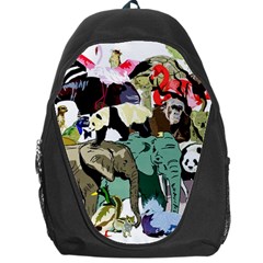 Zoo Animals Peacock Lion Hippo Backpack Bag by Pakrebo