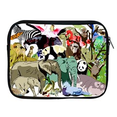 Zoo Animals Peacock Lion Hippo Apple Ipad 2/3/4 Zipper Cases by Pakrebo